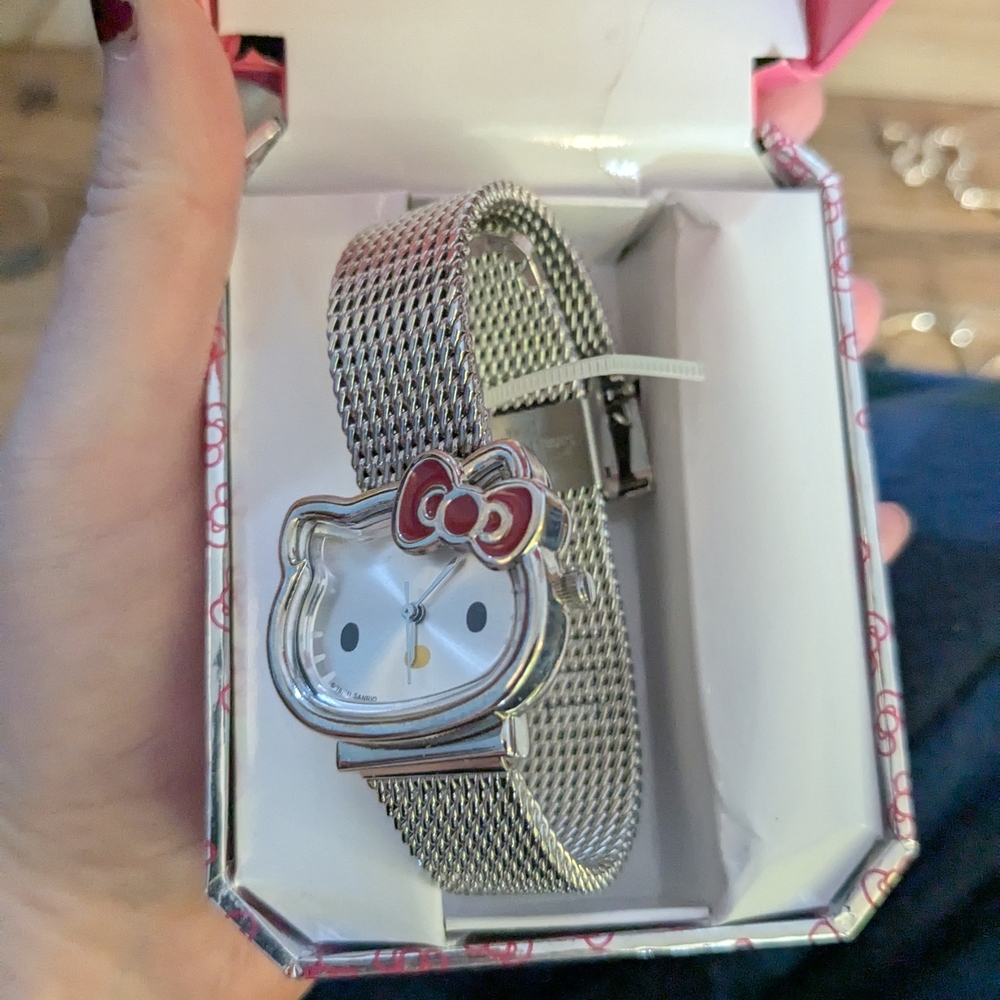 Hello Kitty Silver Mesh Watch
